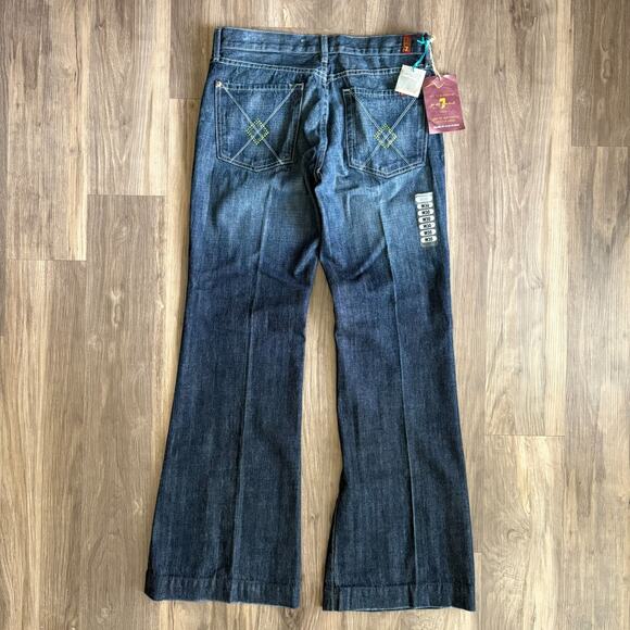 7 For All Mankind Dojo Jeans Women's Size 30 Swarovski Crystals NWT Flare READ - Picture 1 of 10